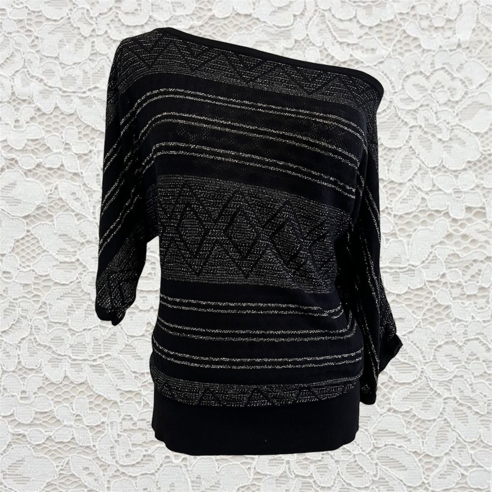 vintage y2k striped batwing short sleeve top